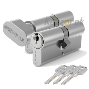 Gerda 301 – WKE1 30/30 + vložka 30G/30 v systému 1 klíč saténový nikl